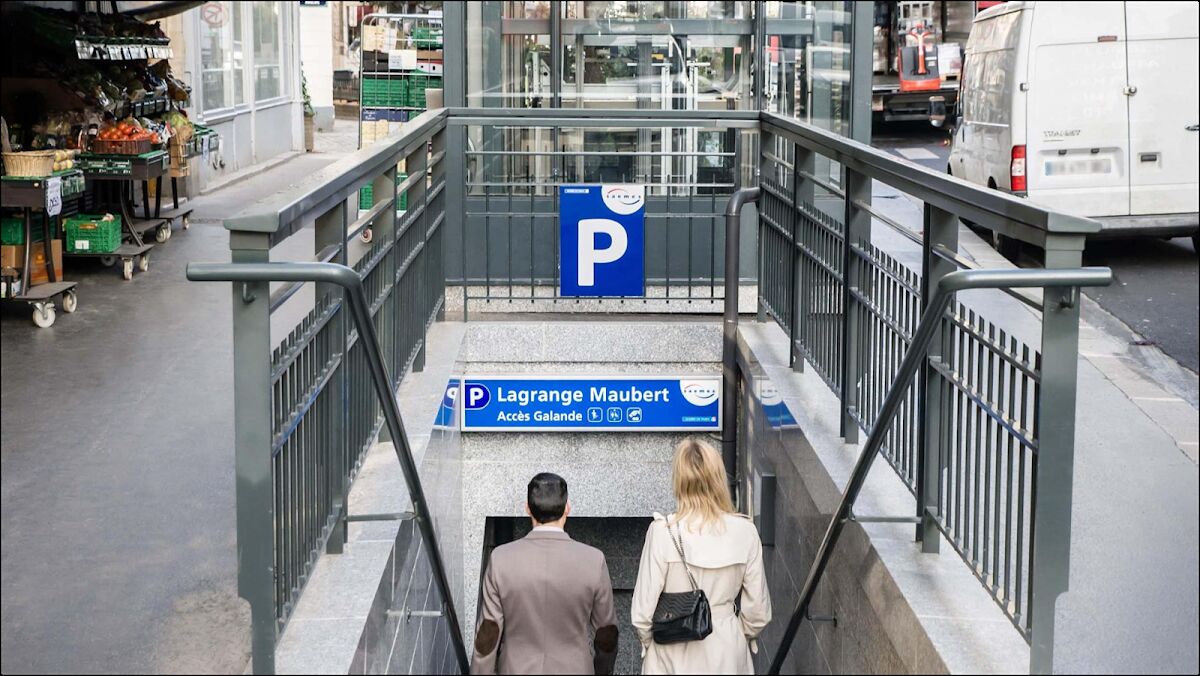 Saemes Maubert-Lagrange car park in the Latin Quarter, Paris